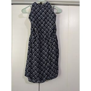 Roxy Boho Mini Halter Dress in Navy Blue